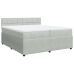 Cama box spring con colchón terciopelo gris claro 200x200 cm