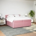 Cama box spring con colchón terciopelo rosa 200x200 cm