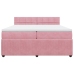 Cama box spring con colchón terciopelo rosa 200x200 cm