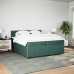 Cama box spring con colchón terciopelo verde oscuro 200x200 cm