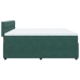 Cama box spring con colchón terciopelo verde oscuro 200x200 cm