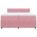 Cama box spring con colchón terciopelo rosa 200x200 cm