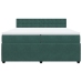 Cama box spring con colchón terciopelo verde oscuro 200x200 cm