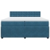 Cama box spring con colchón terciopelo azul 200x200 cm