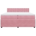 Cama box spring con colchón terciopelo rosa 200x200 cm