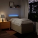 Cama box spring con colchón tela color crema 80x200 cm
