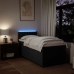 Cama box spring con colchón tela negro 80x200 cm