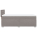 Cama box spring con colchón tela gris taupe 80x200 cm