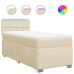 Cama box spring con colchón tela color crema 90x190 cm