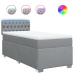 Cama box spring con colchón tela gris claro 90x190 cm