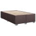 Cama box spring con colchón tela marrón oscuro 90x190 cm