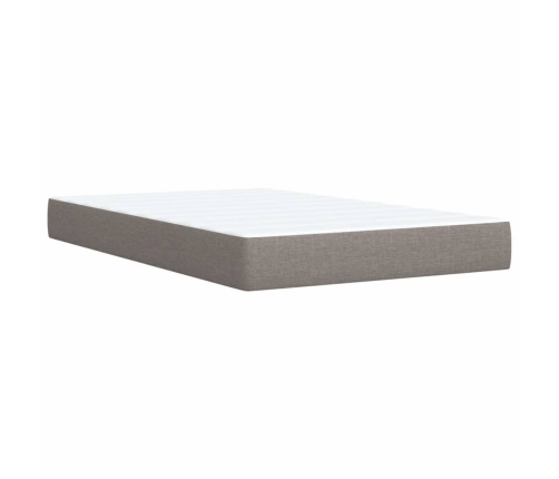 Cama box spring con colchón tela gris taupe 90x190 cm