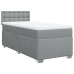 Cama box spring con colchón tela gris claro 90x190 cm