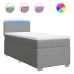 Cama box spring con colchón tela gris claro 90x200 cm
