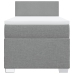 Cama box spring con colchón tela gris claro 90x200 cm