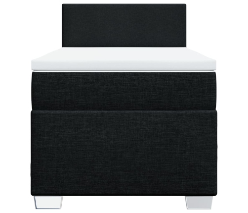 Cama box spring con colchón tela negro 90x200 cm