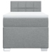 Cama box spring con colchón tela gris claro 90x200 cm