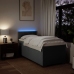 Cama box spring con colchón tela gris oscuro 90x200 cm
