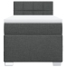 Cama box spring con colchón tela gris oscuro 90x200 cm