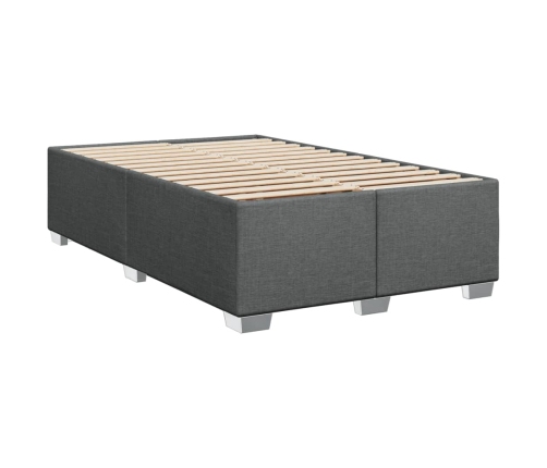 Cama box spring con colchón tela gris oscuro 90x200 cm