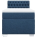 Cama box spring con colchón tela azul 90x200 cm