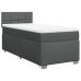 Cama box spring con colchón tela gris oscuro 100x200 cm