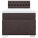 Cama box spring con colchón tela marrón oscuro 100x200 cm