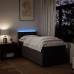 Cama box spring con colchón tela marrón oscuro 100x200 cm