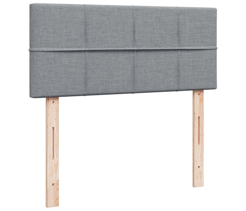 Cama box spring con colchón tela gris claro 120x190 cm