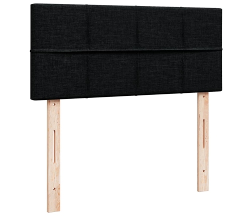 Cama box spring con colchón tela negro 120x190 cm