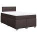 Cama box spring con colchón tela marrón oscuro 120x190 cm