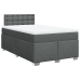 Cama box spring con colchón tela gris oscuro 120x190 cm