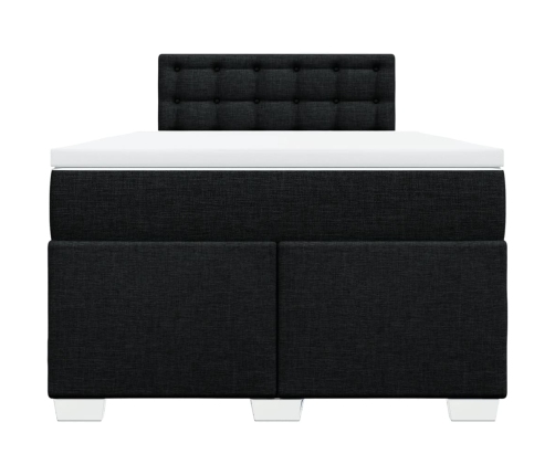 Cama box spring con colchón tela negro 120x190 cm