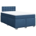 Cama box spring con colchón tela azul 120x190 cm