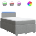Cama box spring con colchón tela gris claro 120x200 cm