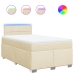 Cama box spring con colchón tela color crema 120x200 cm