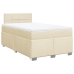 Cama box spring con colchón tela color crema 120x200 cm