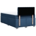 Cama box spring con colchón tela azul 120x200 cm