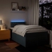 Cama box spring con colchón tela azul 120x200 cm