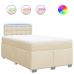 Cama box spring con colchón tela color crema 120x200 cm