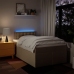 Cama box spring con colchón tela color crema 120x200 cm