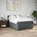 Cama box spring con colchón tela gris oscuro 140x190 cm