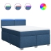 Cama box spring con colchón tela azul 140x190 cm