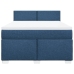 Cama box spring con colchón tela azul 140x190 cm