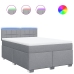 Cama box spring con colchón tela gris claro 140x190 cm
