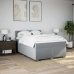 Cama box spring con colchón tela gris claro 140x190 cm