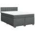 Cama box spring con colchón tela gris oscuro 140x190 cm