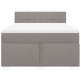 Cama box spring con colchón tela gris taupe 140x190 cm