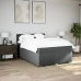 Cama box spring con colchón tela gris oscuro 140x190 cm