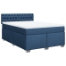 Cama box spring con colchón tela azul 140x190 cm